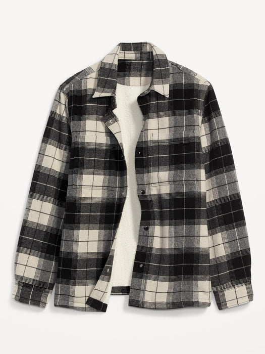 Soft-Brushed Sherpa-Lined Shacket for Men