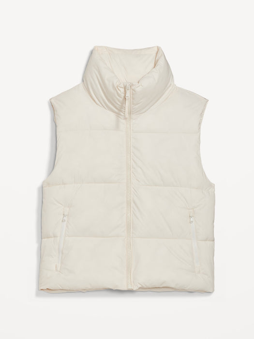 Water-Resistant Quilted Puffer Vest for Women