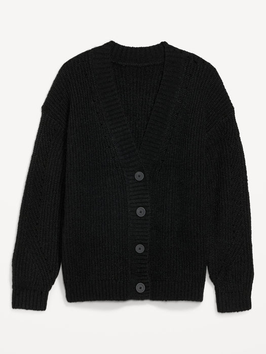 Cozy Shaker-Stitch Cardigan Sweater for Women