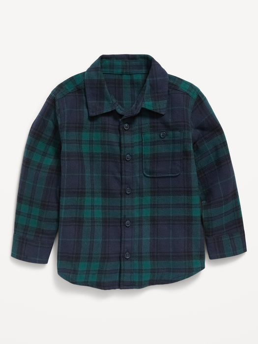 Plaid Flannel Pocket Shirt for Toddler Boys