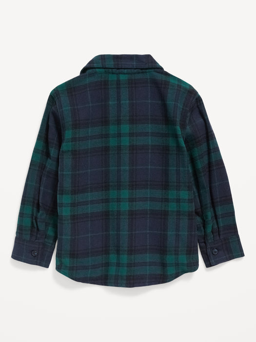Plaid Flannel Pocket Shirt for Toddler Boys