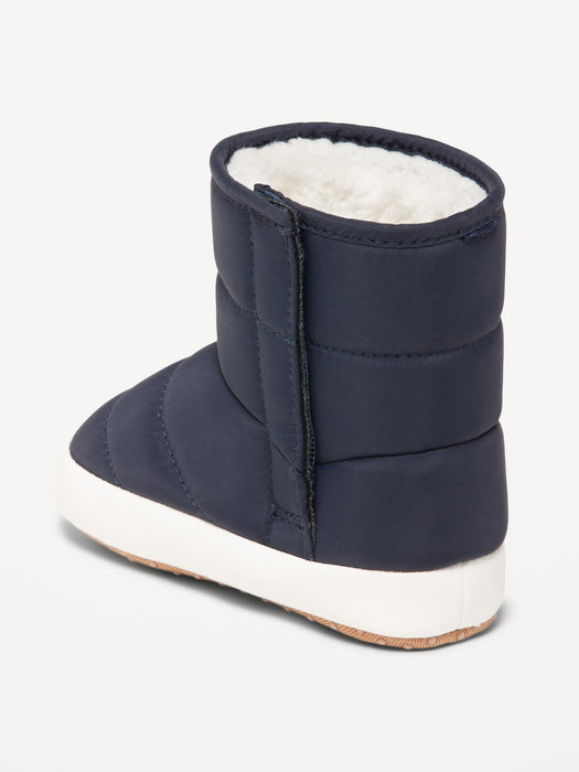 Unisex Quilted Sherpa-Lined Boots for Baby
