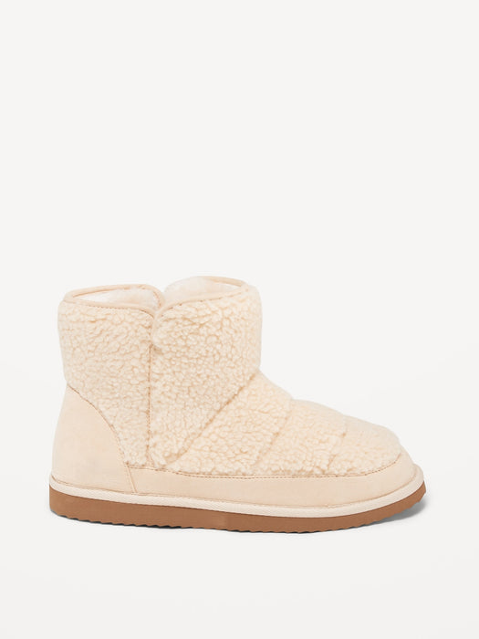 Faux Suede-Trimmed Sherpa Boots for Women