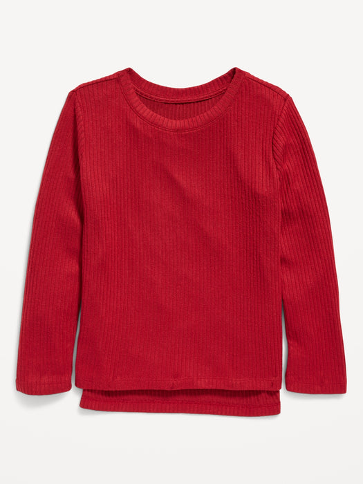 Cozy Rib-Knit Hi-Lo Hem Top for Girls