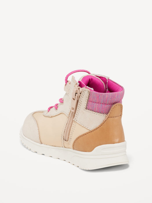 Color-Blocked Lace-Up Hiking Sneakers for Toddler Girls