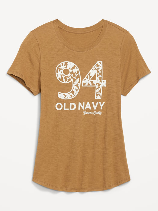 EveryWear Logo Graphic Slub-Knit T-Shirt for Women - Blue