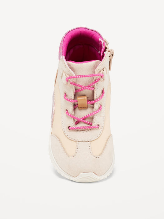 Color-Blocked Lace-Up Hiking Sneakers for Toddler Girls