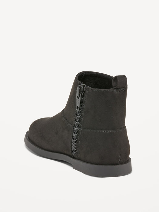 Faux-Suede Side-Zip Ankle Boots for Toddler Girls