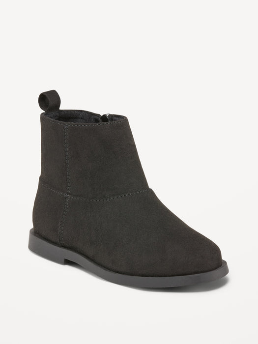 Faux-Suede Side-Zip Ankle Boots for Toddler Girls