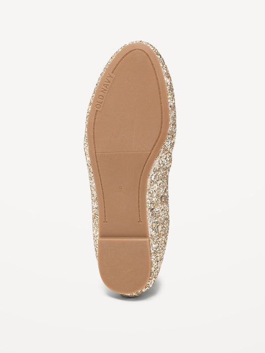 Glitter Bow-Tie Ballet Flat Shoes for Women