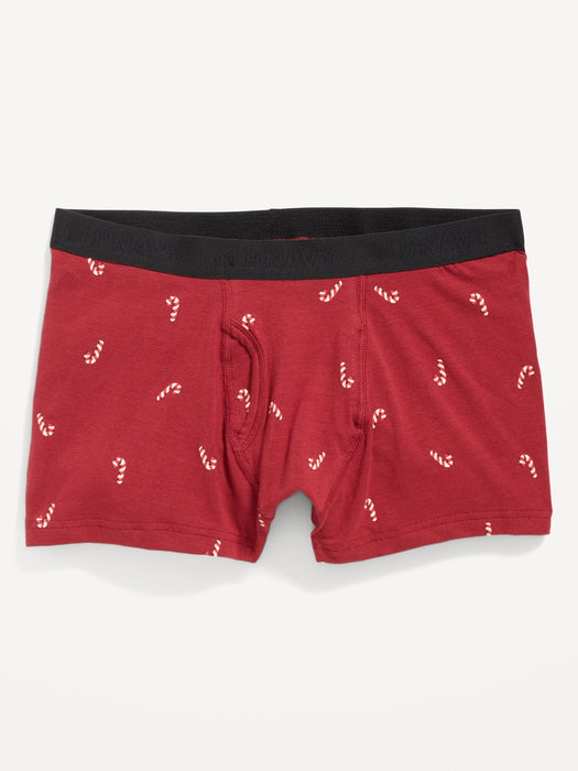 Printed Built-In Flex Underwear Trunks for Men -- 3-inch inseam - Red