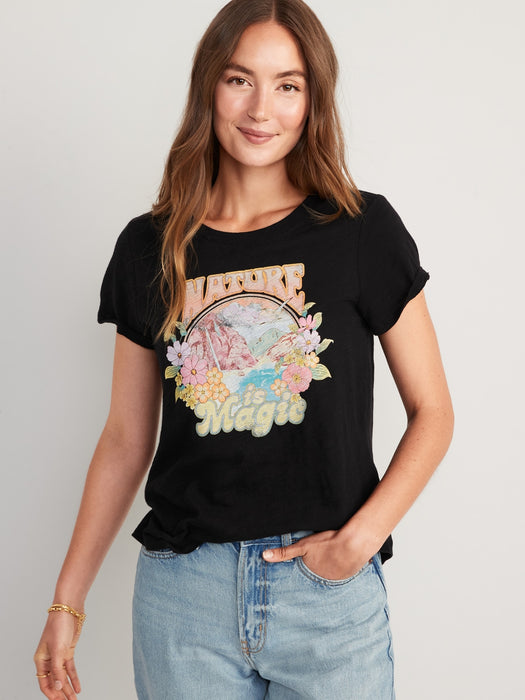 EveryWear Graphic Slub-Knit T-Shirt for Women