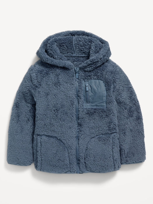 Hooded Sherpa Utility Zip Jacket for Toddler Boys