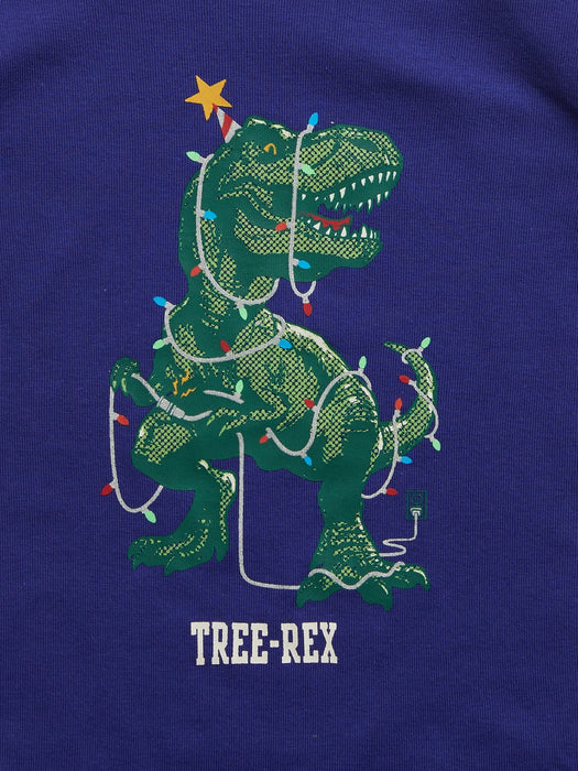 babyGap 100% Organic Cotton Holiday T-Rex PJ Set - bright cobalt blue