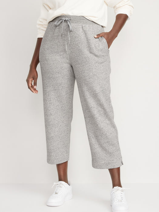 High-Waisted Cropped Straight Sweatpants for Women