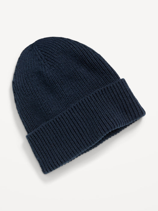 Gender-Neutral Rib-Knit Wide-Cuff Beanie Hat for Kids