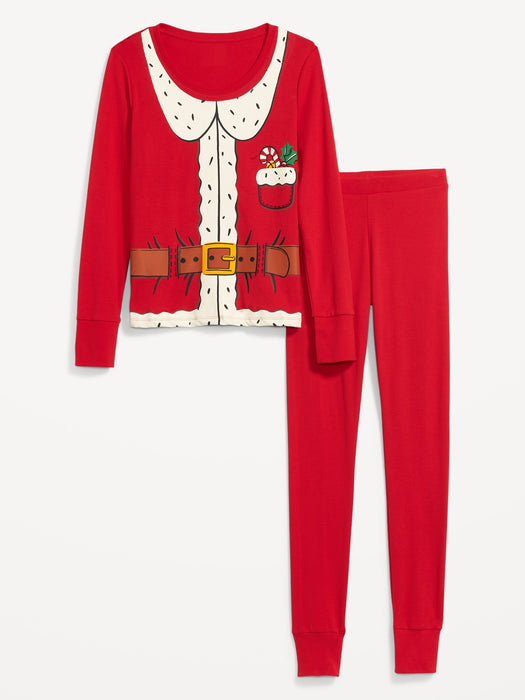 Matching Graphic Pajama Set for Women - Multi