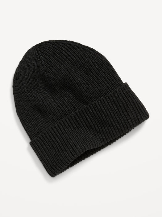 Gender-Neutral Rib-Knit Wide-Cuff Beanie Hat for Kids