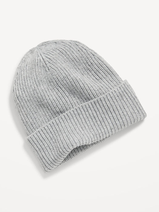 Gender-Neutral Rib-Knit Wide-Cuff Beanie Hat for Kids