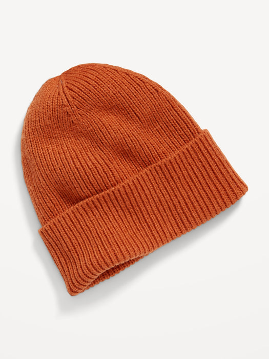 Gender-Neutral Rib-Knit Wide-Cuff Beanie Hat for Kids
