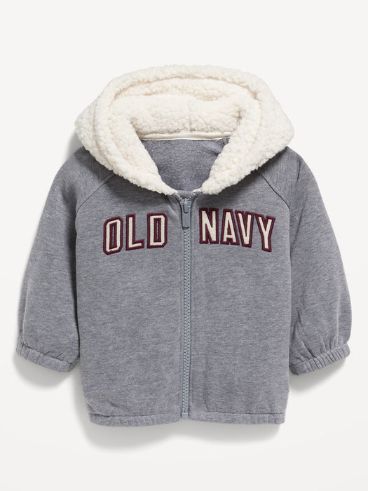Unisex Hooded Logo Zip Jacket for Baby