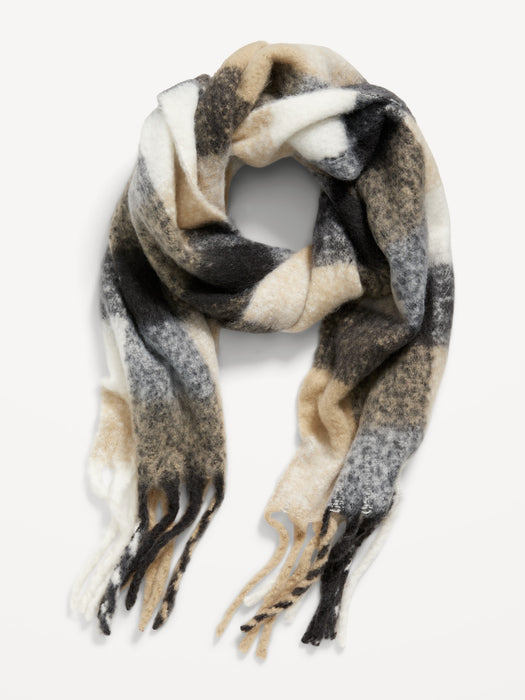 Cozy Soft-Brushed Patterned Scarf for Women