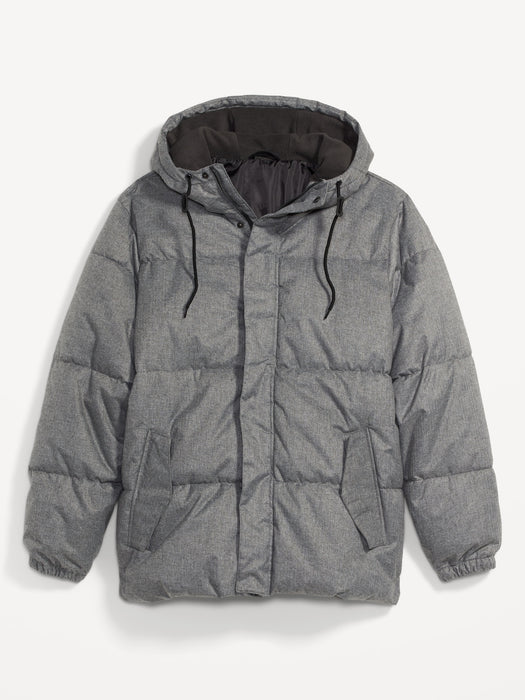 Frost-Free Water-Resistant Herringbone Puffer Jacket for Men
