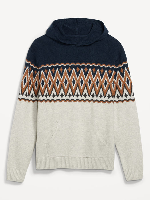 Patterned Pullover Sweater Hoodie for Men