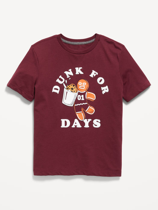Crew-Neck Holiday Graphic T-Shirt for Boys