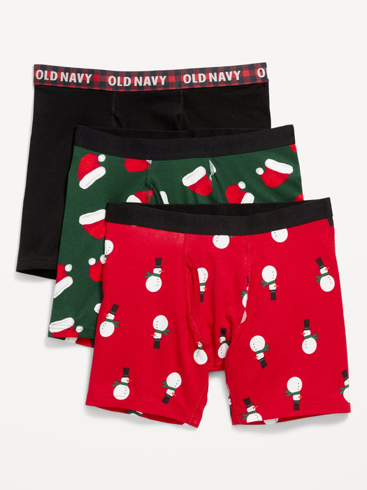 Printed Built-In Flex Boxer-Brief Underwear 3-Pack for Men -- 6.25-inch inseam