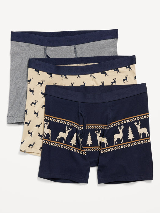 Printed Built-In Flex Boxer-Brief Underwear 3-Pack for Men -- 6.25-inch inseam
