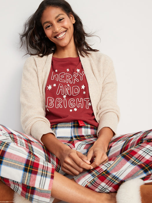 Matching Holiday Graphic Easy T-Shirt for Women - Red