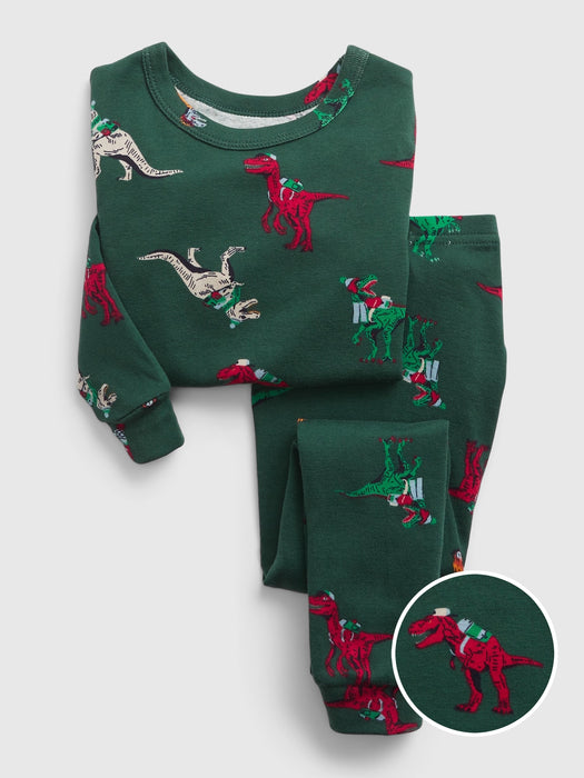 babyGap 100% Organic Cotton Holiday Dino PJ Set - bistro green