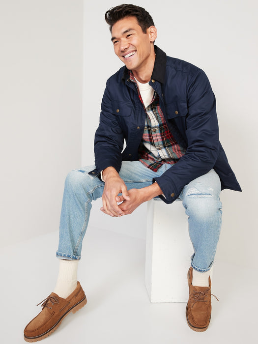Regular-Fit Plaid Double-Brushed Flannel Shirt for Men
