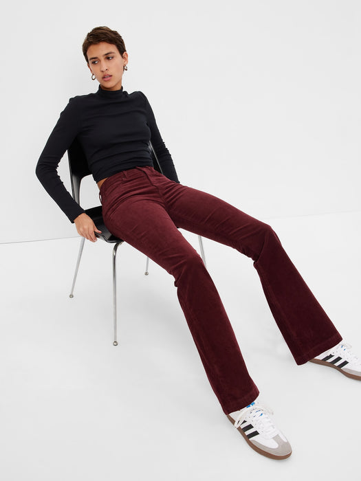 High Rise Corduroy '70s Flare Jeans with Washwell