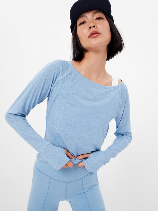 GapFit Breathe Boatneck T-Shirt - blue suede