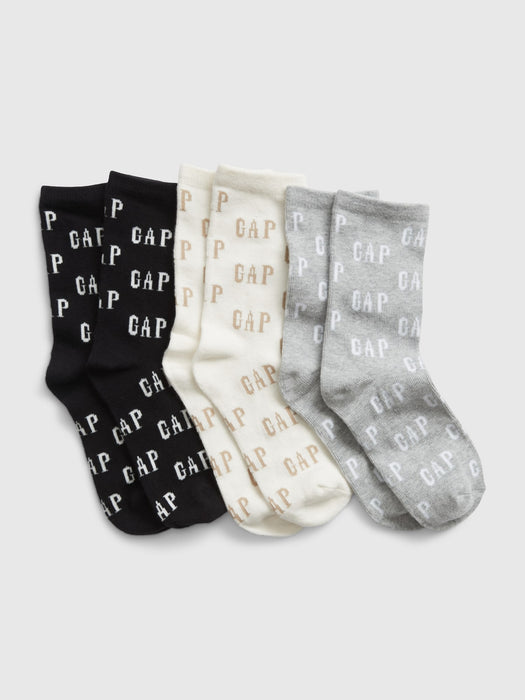 Kids Gap Logo Crew Socks (3-Pack)