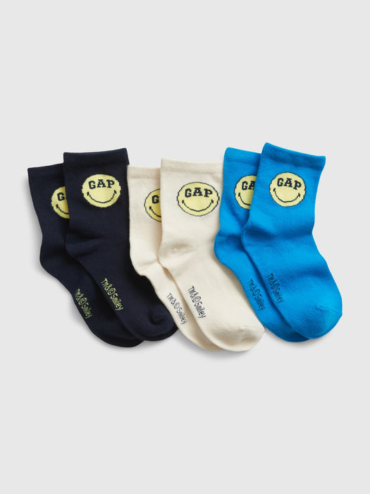 Gap &#215 SmileyWorld&#174 Kids Crew Socks (3-Pack)