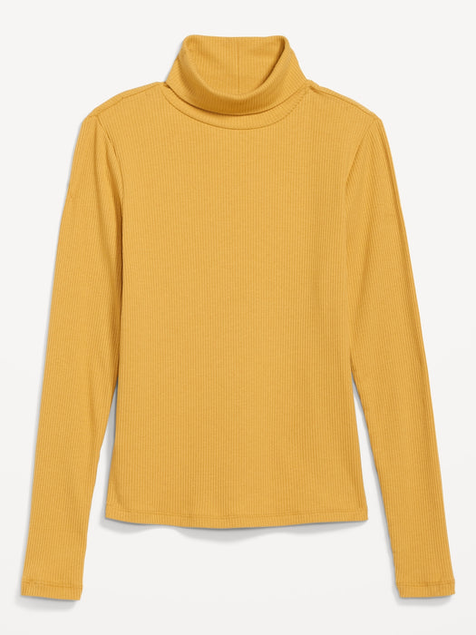 Rib-Knit Turtleneck Top for Women