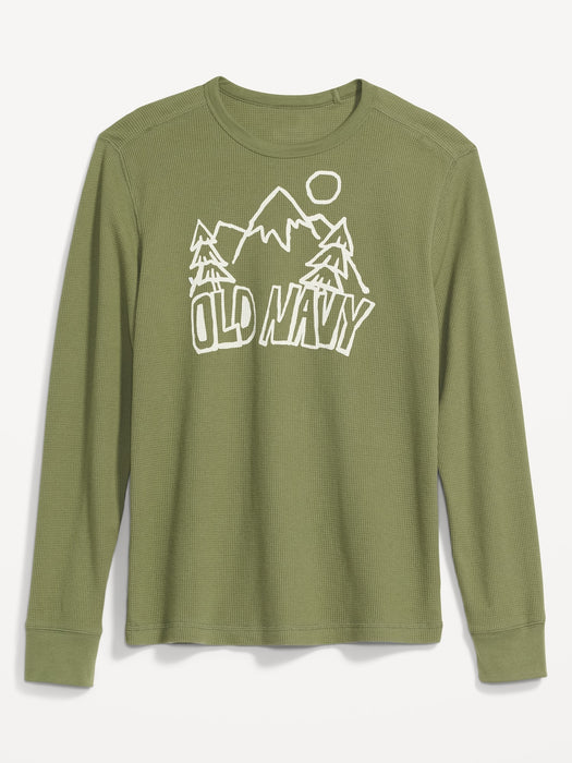 Logo-Graphic Thermal-Knit Long-Sleeve T-Shirt for Men