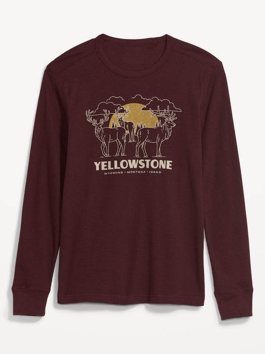 Graphic Thermal-Knit Long-Sleeve T-Shirt for Men