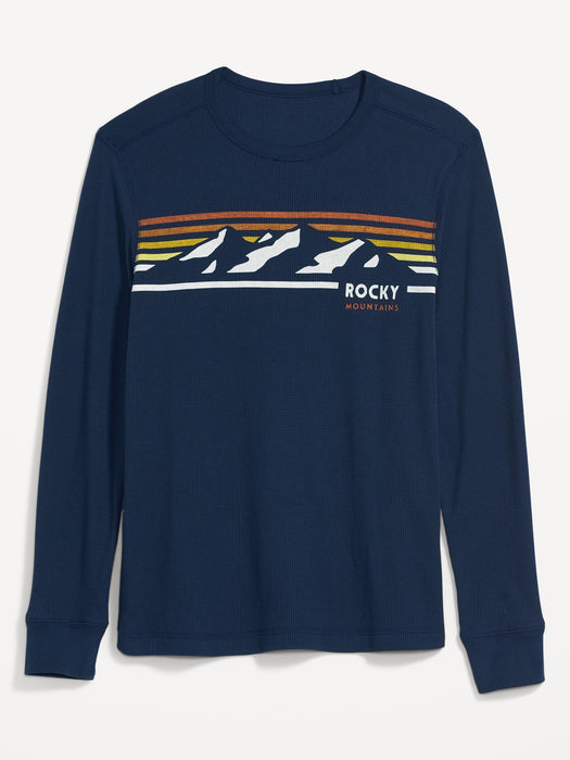 Graphic Thermal-Knit Long-Sleeve T-Shirt for Men