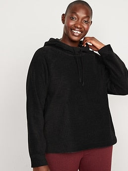 Microfleece Funnel-Neck Pullover Hoodie for Women