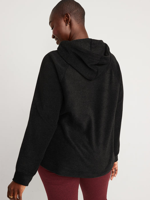 Microfleece Funnel-Neck Pullover Hoodie for Women