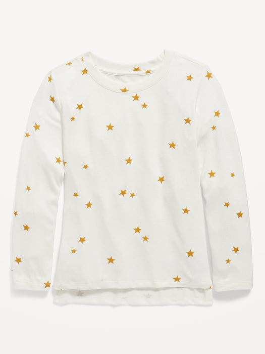 Cozy-Knit Crew-Neck Hi-Lo Hem Top for Girls
