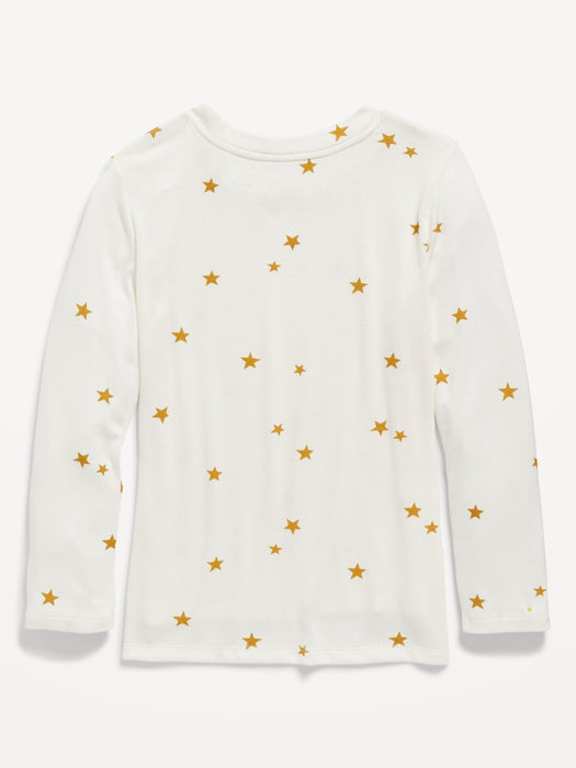 Cozy-Knit Crew-Neck Hi-Lo Hem Top for Girls