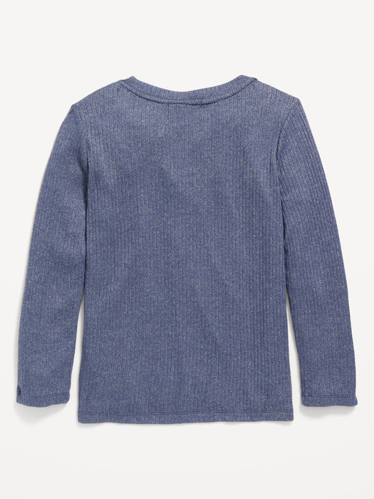 Cozy Rib-Knit Hi-Lo Hem Top for Girls