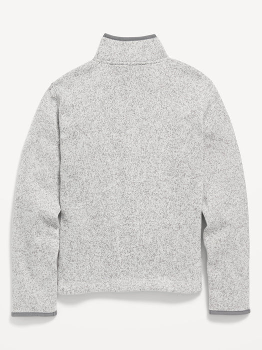 Sweater-Fleece Mock-Neck Zip Jacket for Boys