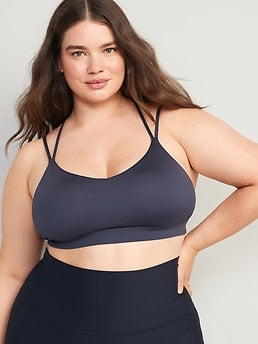 Light Support Strappy V-Neck Sports Bra for Women