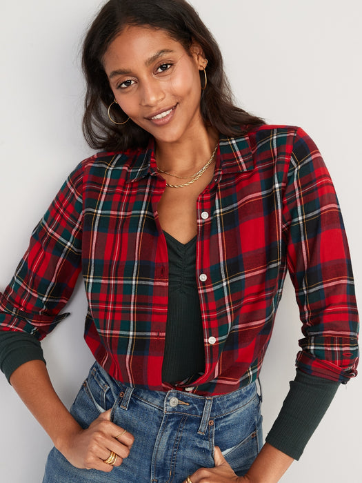 Plaid Flannel Classic Shirt for Women